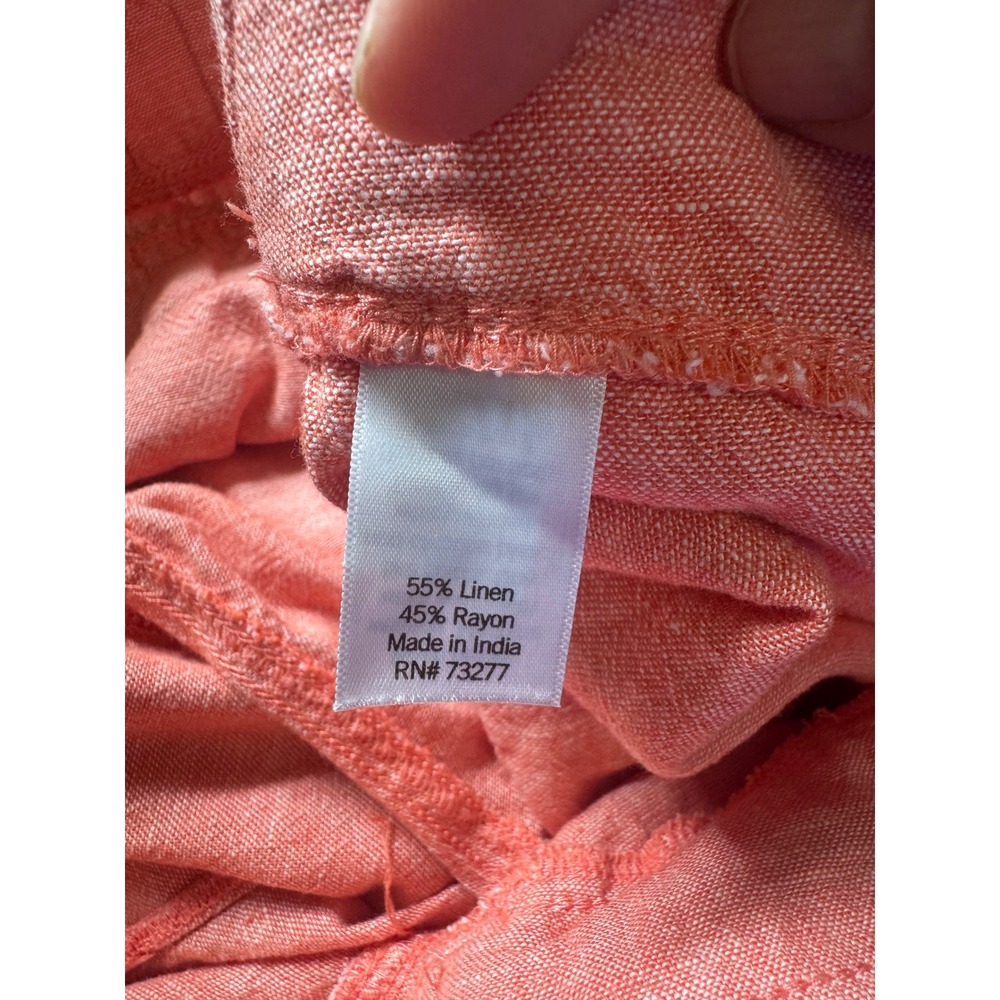 Sonoma Cargo Pants Womens 16 Coral Pink Excellent Linen Blend Utility Tapered - Picture 5 of 6